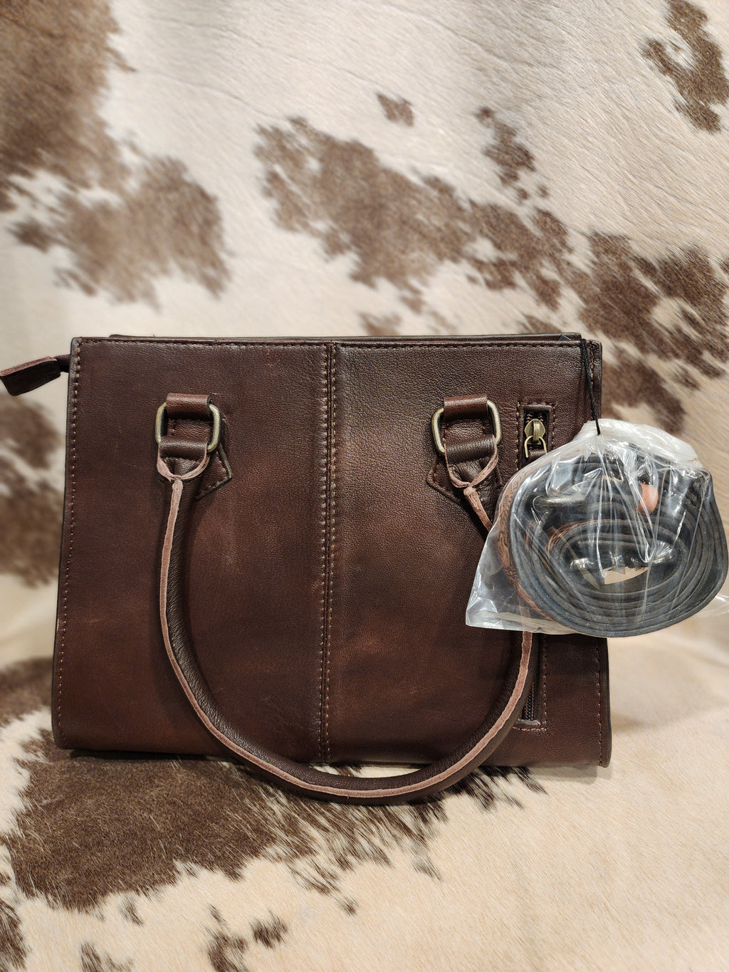 Cowhide Tooled Brown