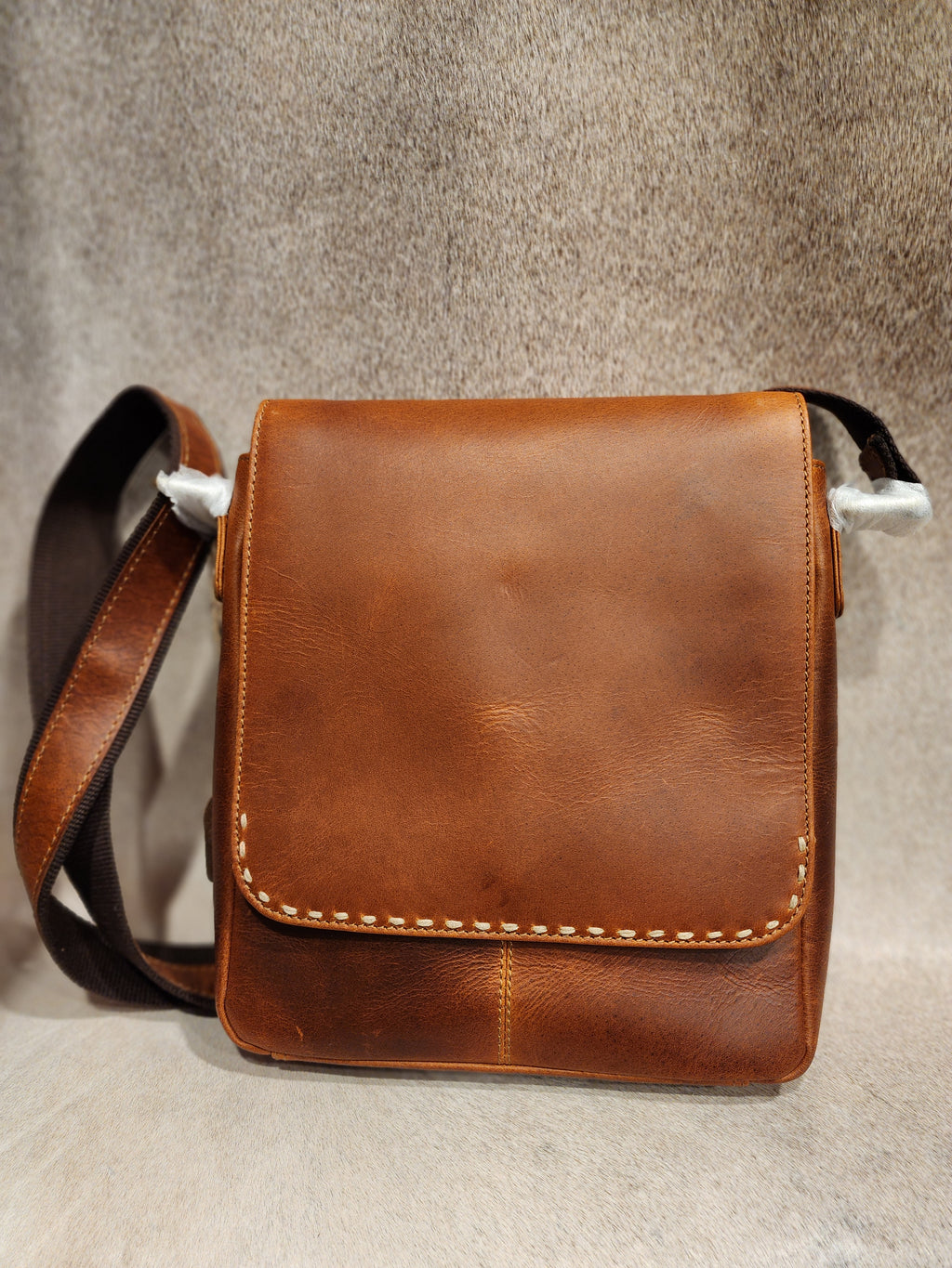 Oiled Leather Flip Top Crossbody