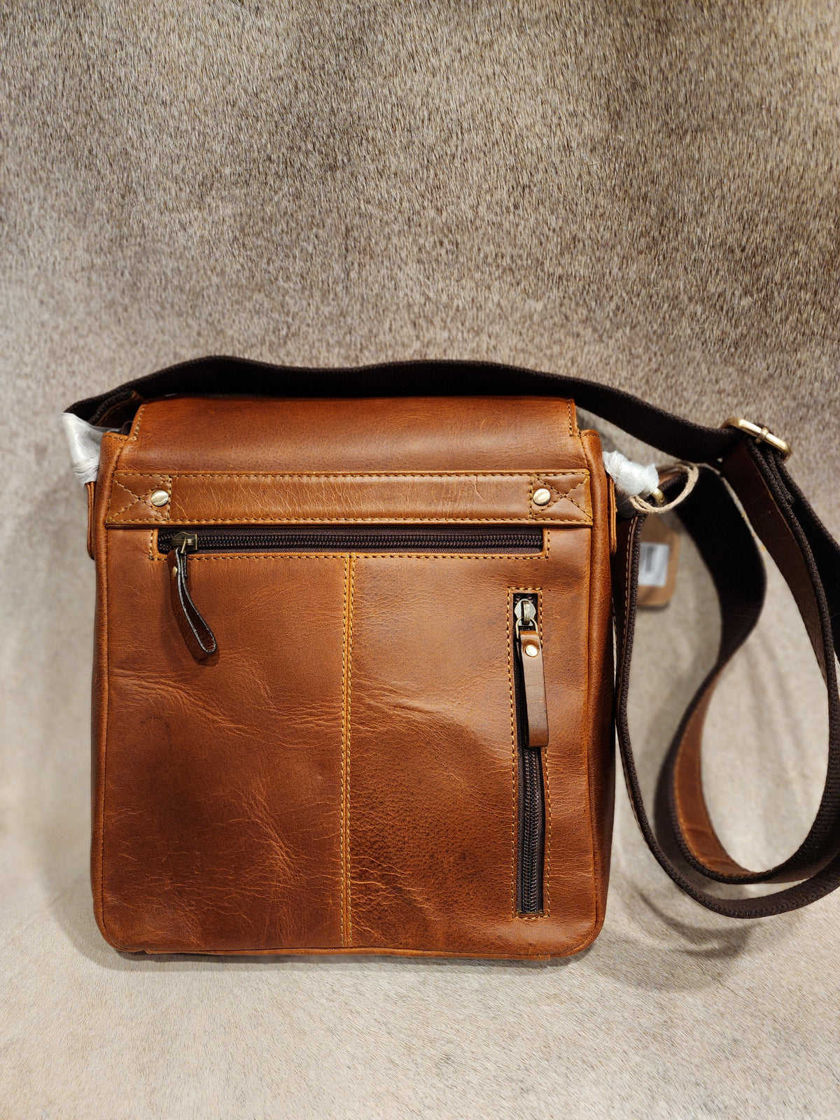 Oiled Leather Flip Top Crossbody