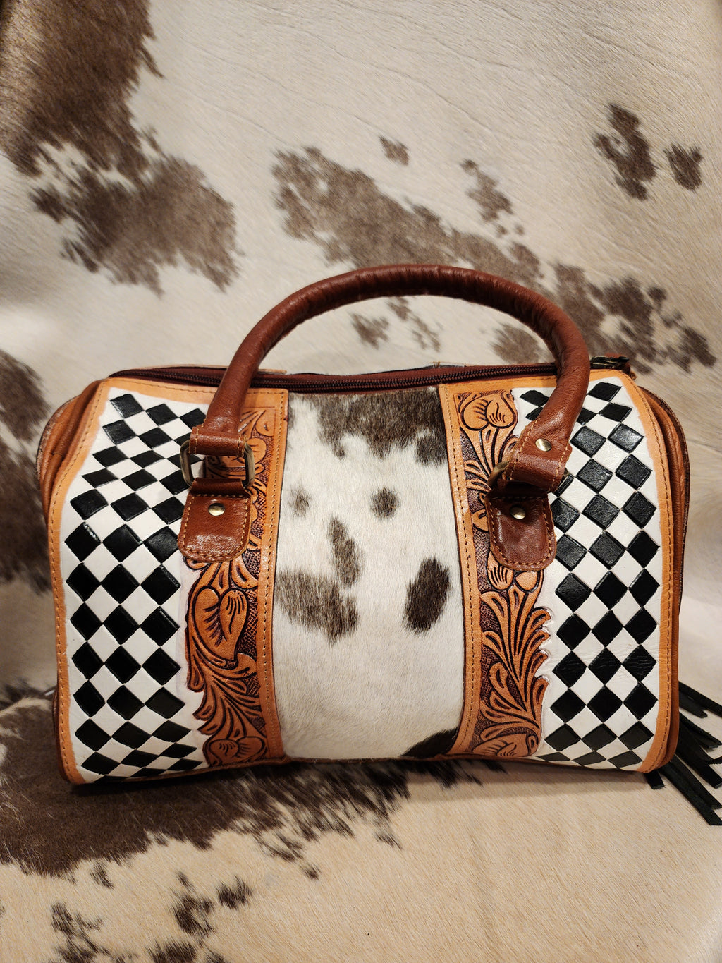 Speedy Bag Black/White/Brown