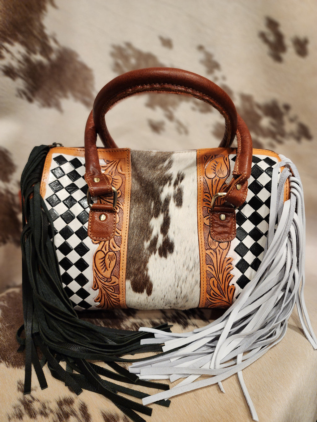 Speedy Bag Black/White/Brown