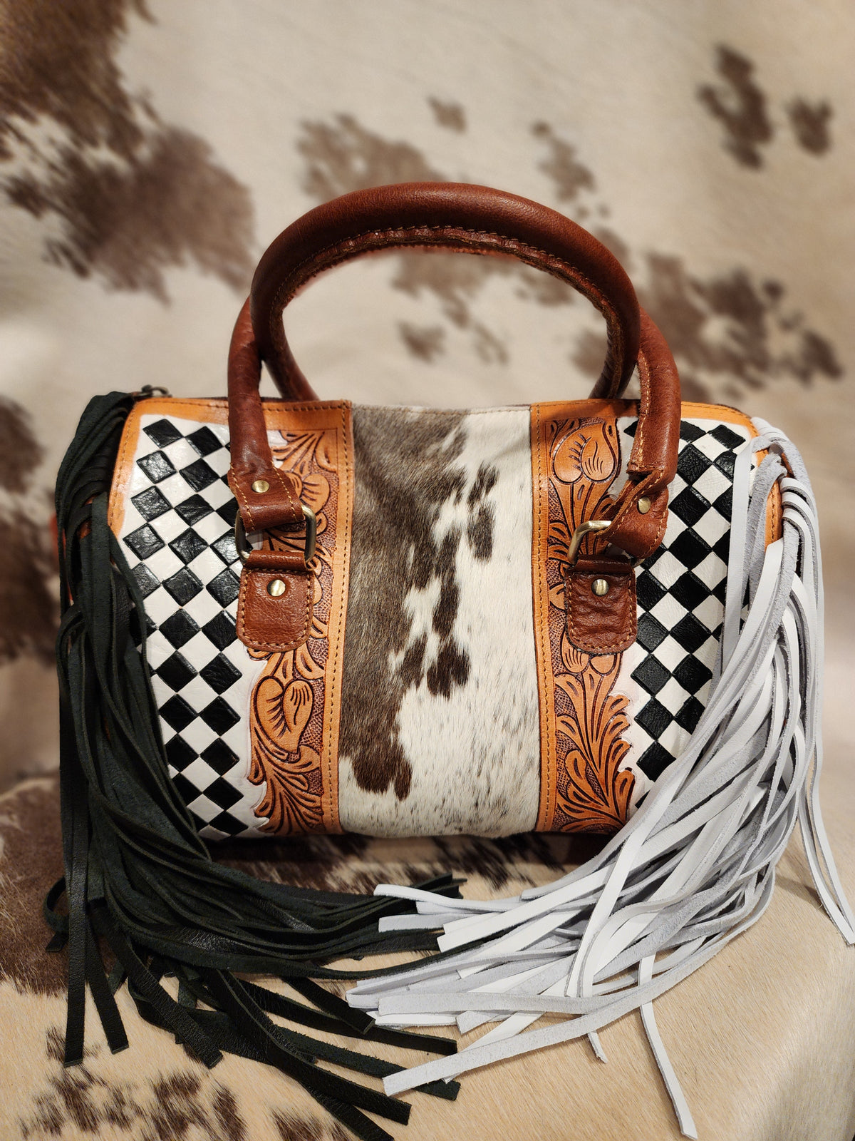 Speedy Bag Black/White/Brown