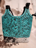 Turquoise & Cowhide Purse Turquoise