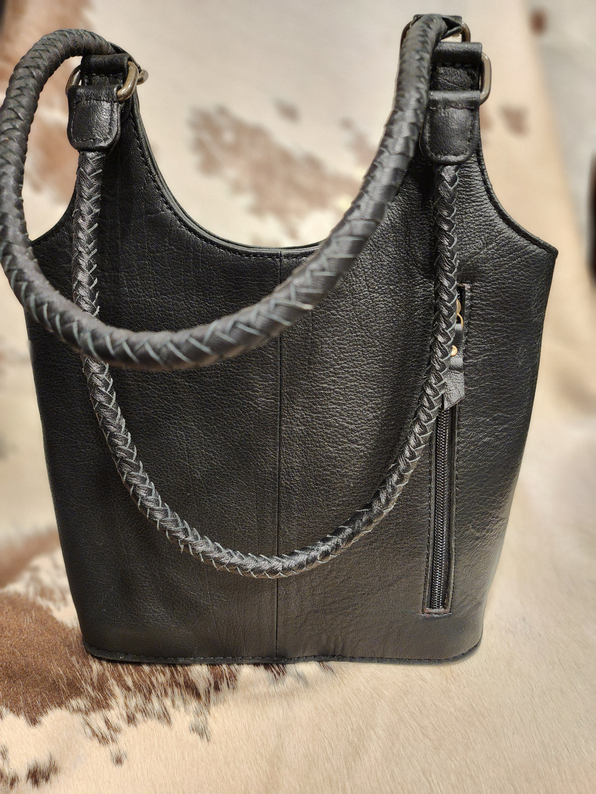 Turquoise & Cowhide Purse Turquoise