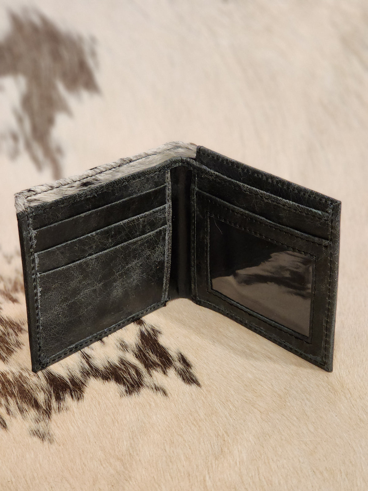 Cowhide + Tooled Wallet Black