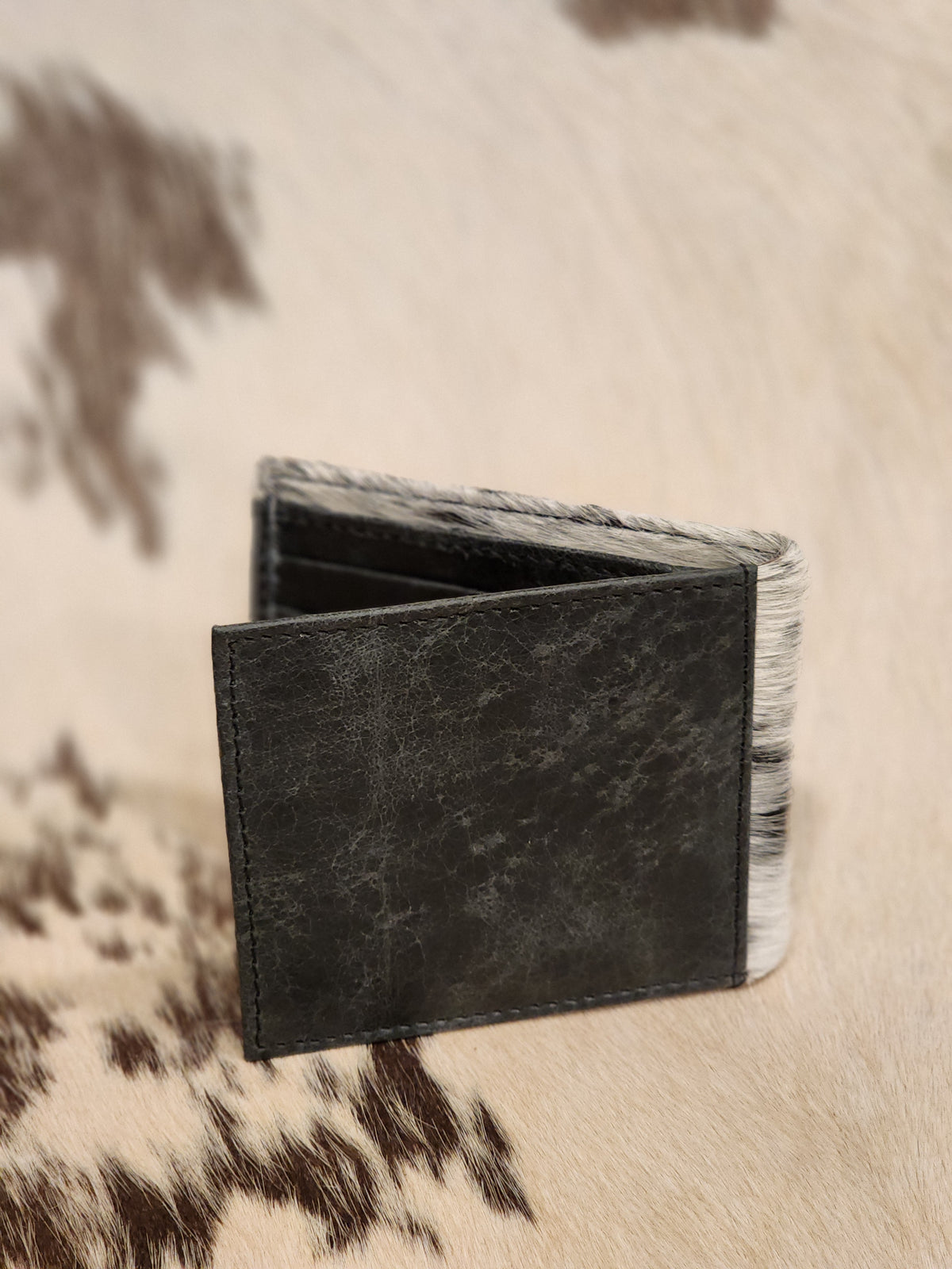 Cowhide + Tooled Wallet Black
