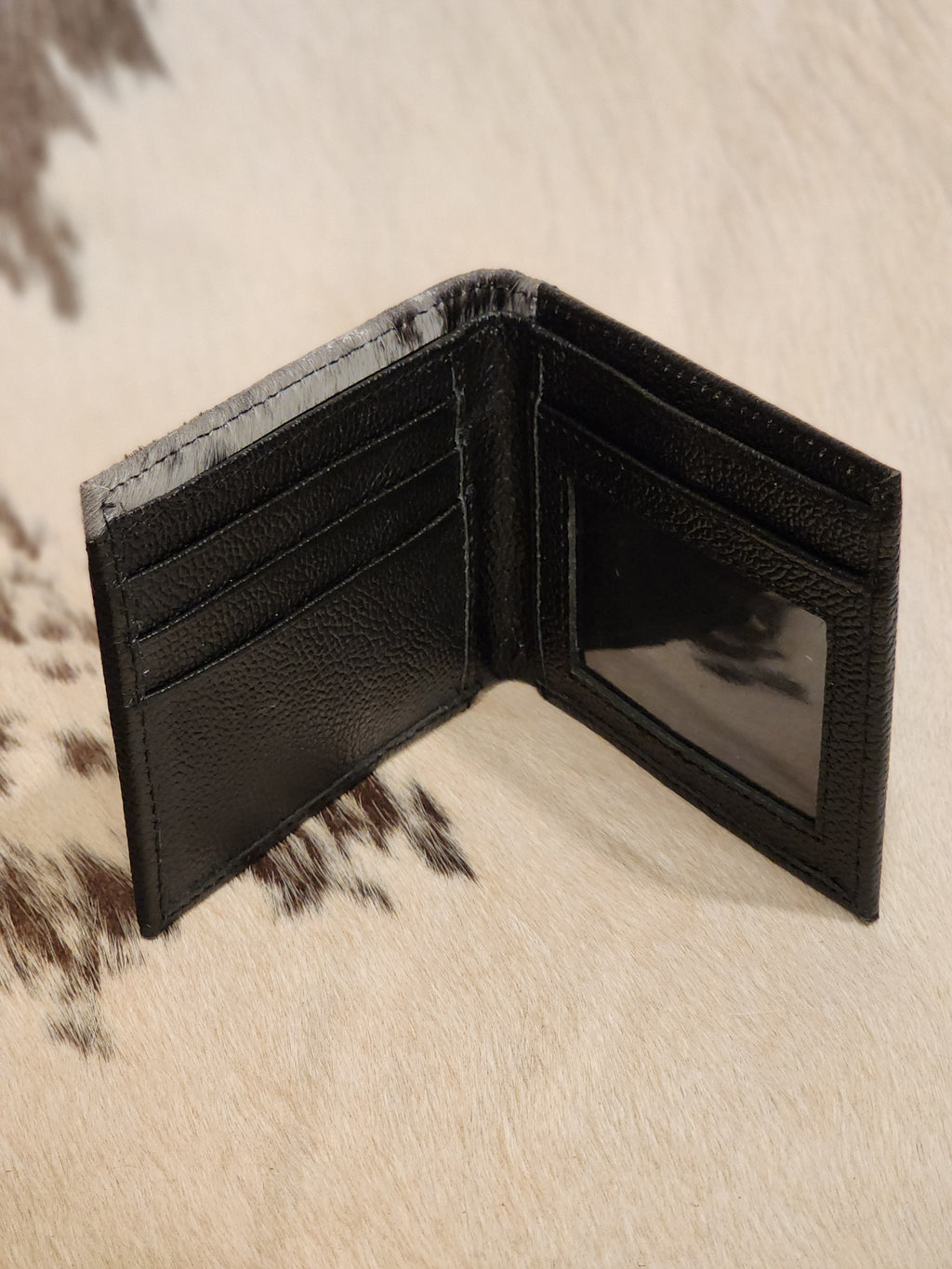 Cowhide + Tooled Wallet Black