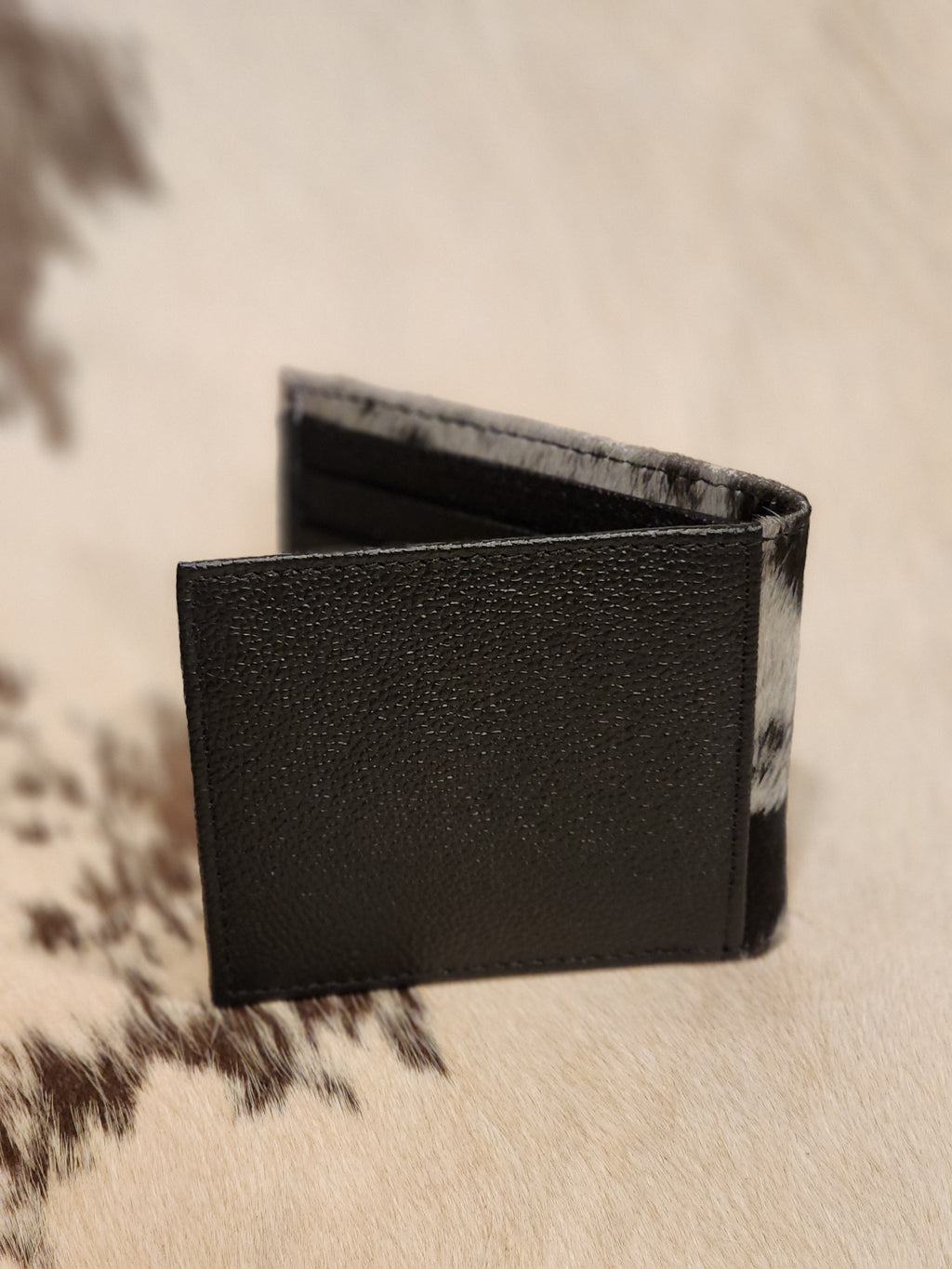 Cowhide + Tooled Wallet Black