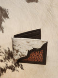 Cowhide + Tooled Wallet Brown