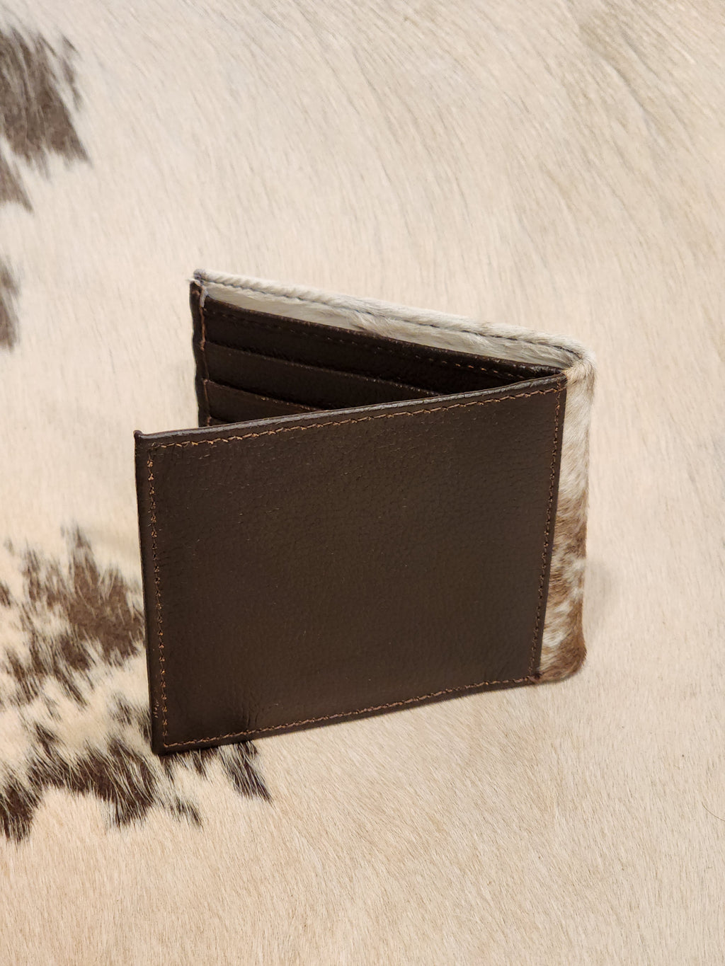Cowhide + Tooled Wallet Brown