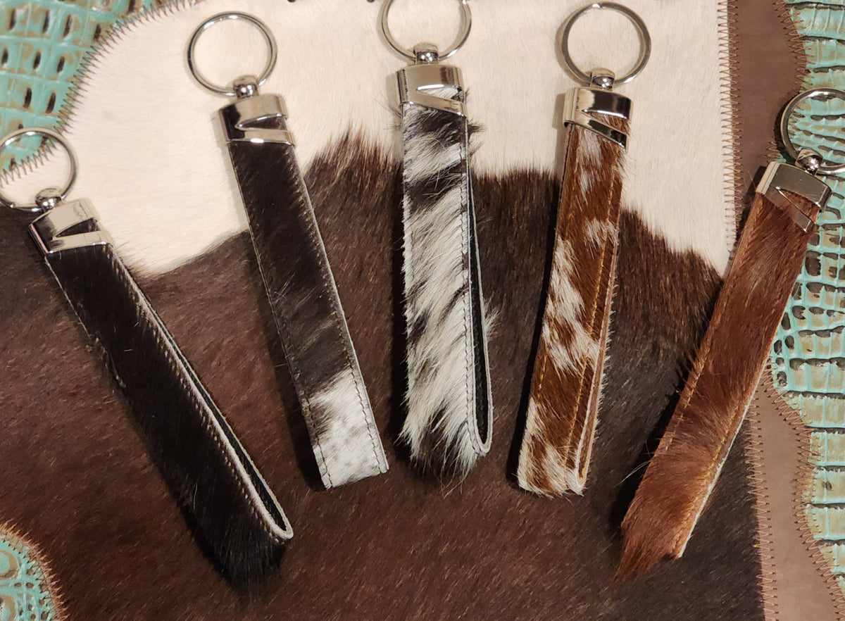 Cowhide Keychain Wristlet