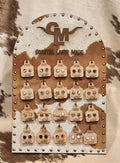 Cowhide stud earrings
