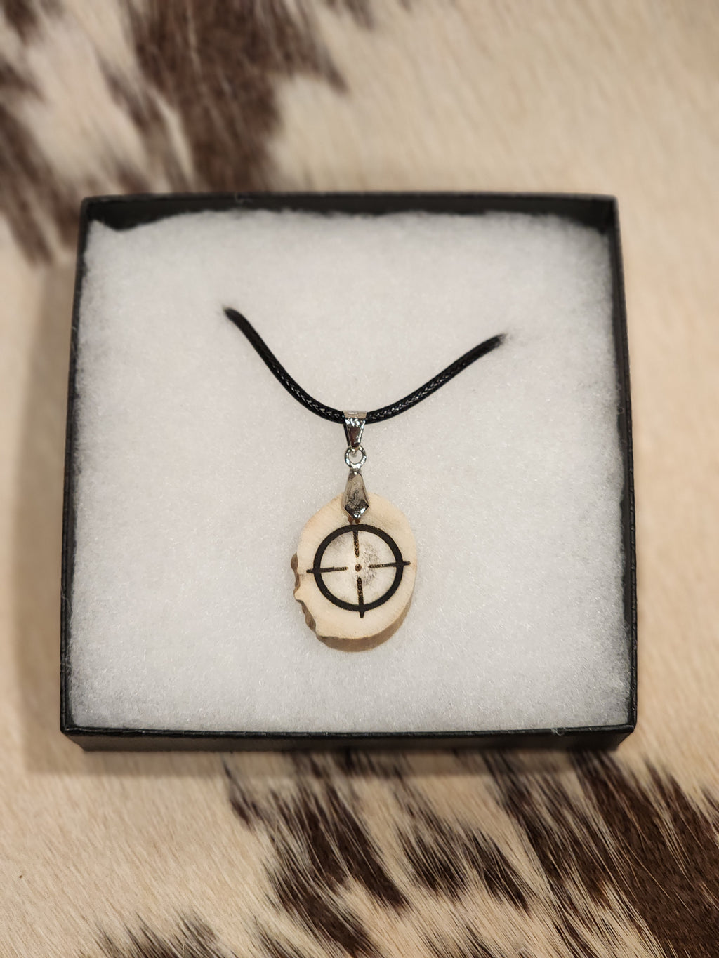 Necklace - Laser Engraved Deer Antler