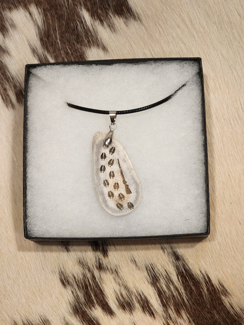 Necklace - Laser Engraved Deer Antler
