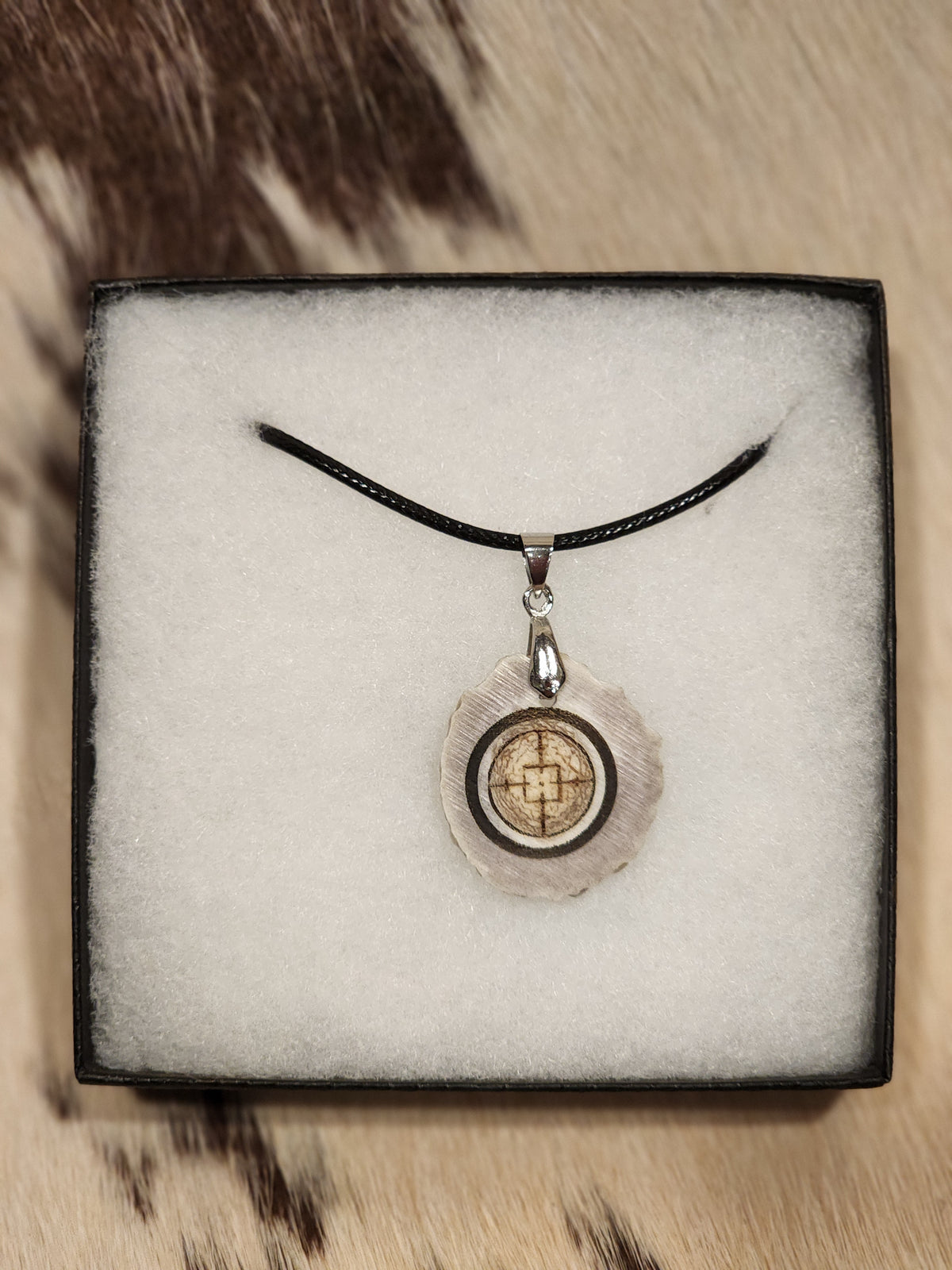 Necklace - Laser Engraved Deer Antler
