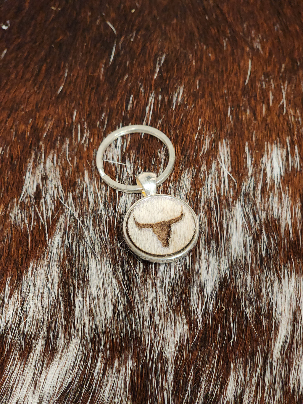 Small Skull Cowhide Keychain
