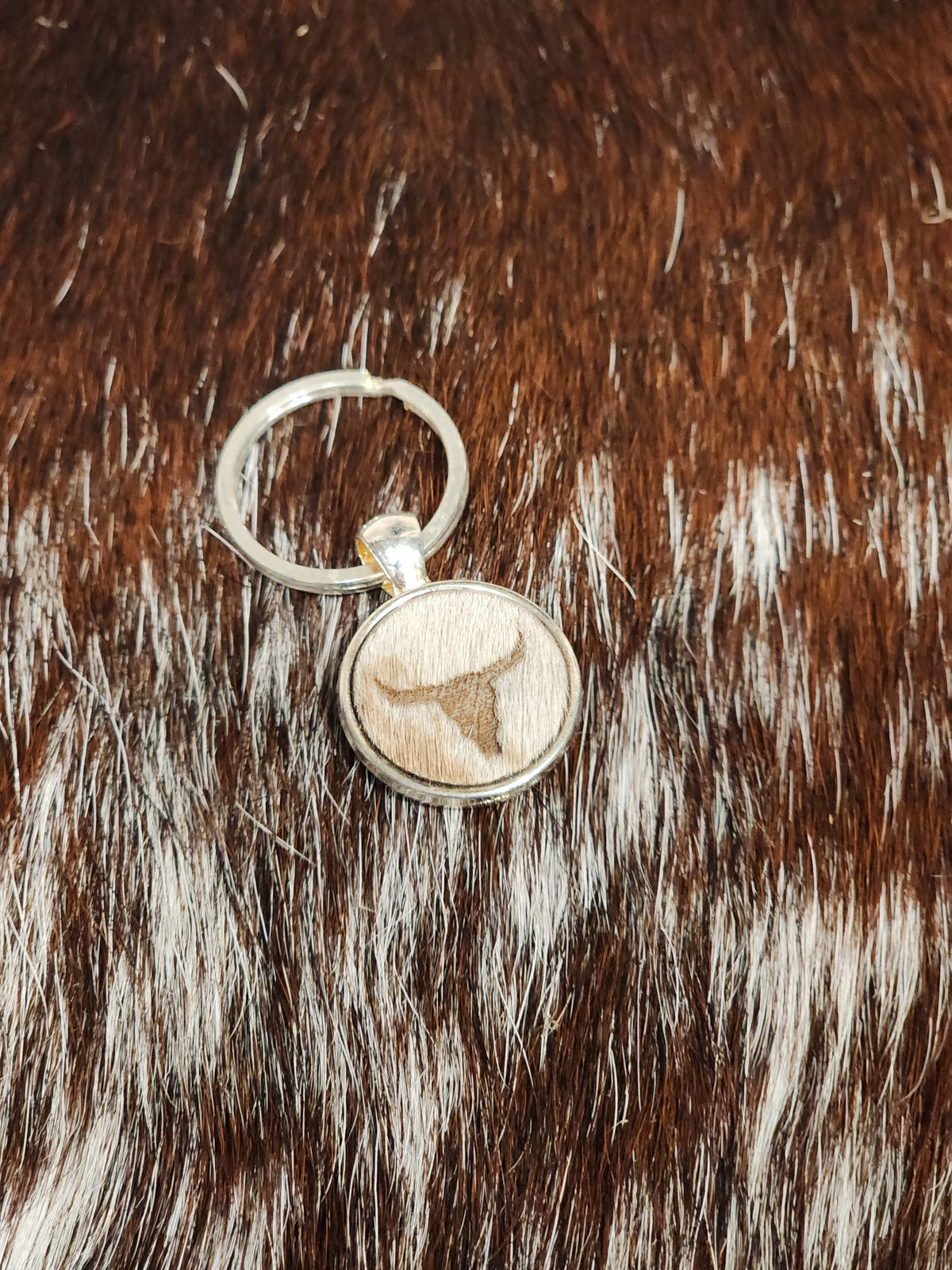 Small Skull Cowhide Keychain