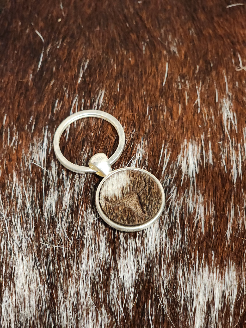 Small Skull Cowhide Keychain