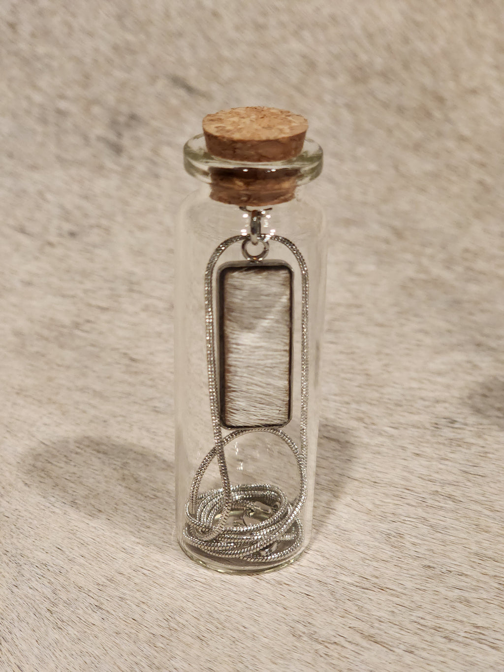 Necklace in a jar - Cowhide