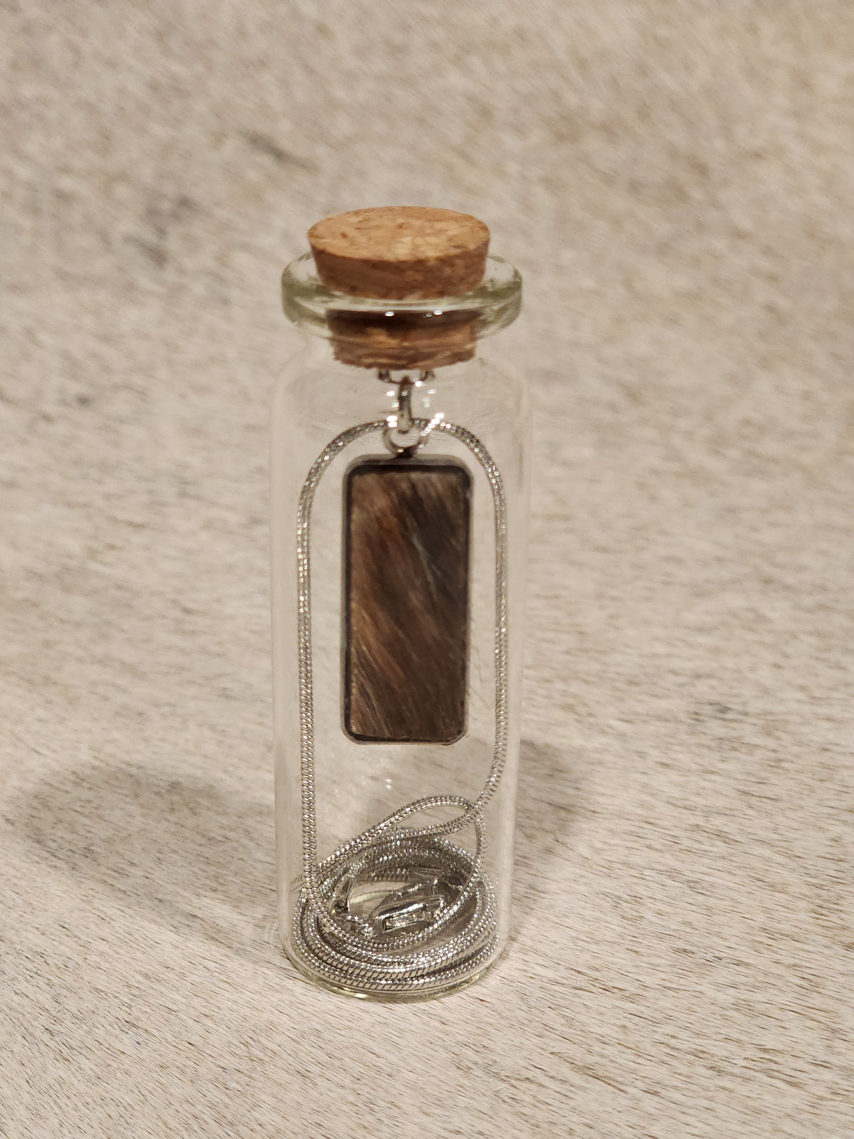 Necklace in a jar - Cowhide