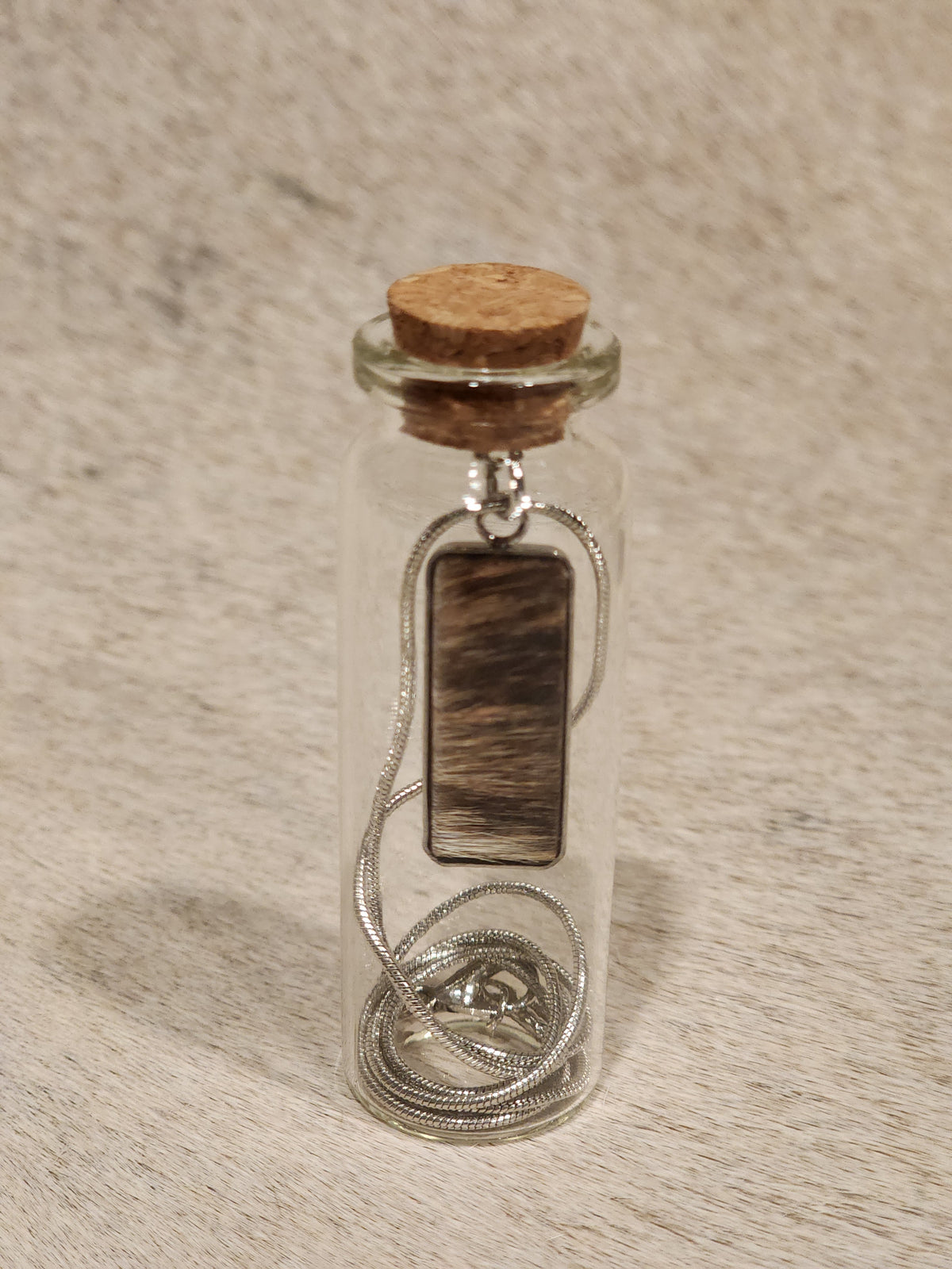 Necklace in a jar - Cowhide