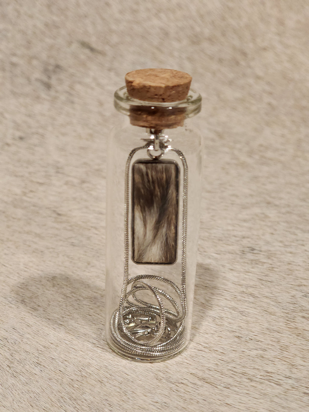 Necklace in a jar - Cowhide