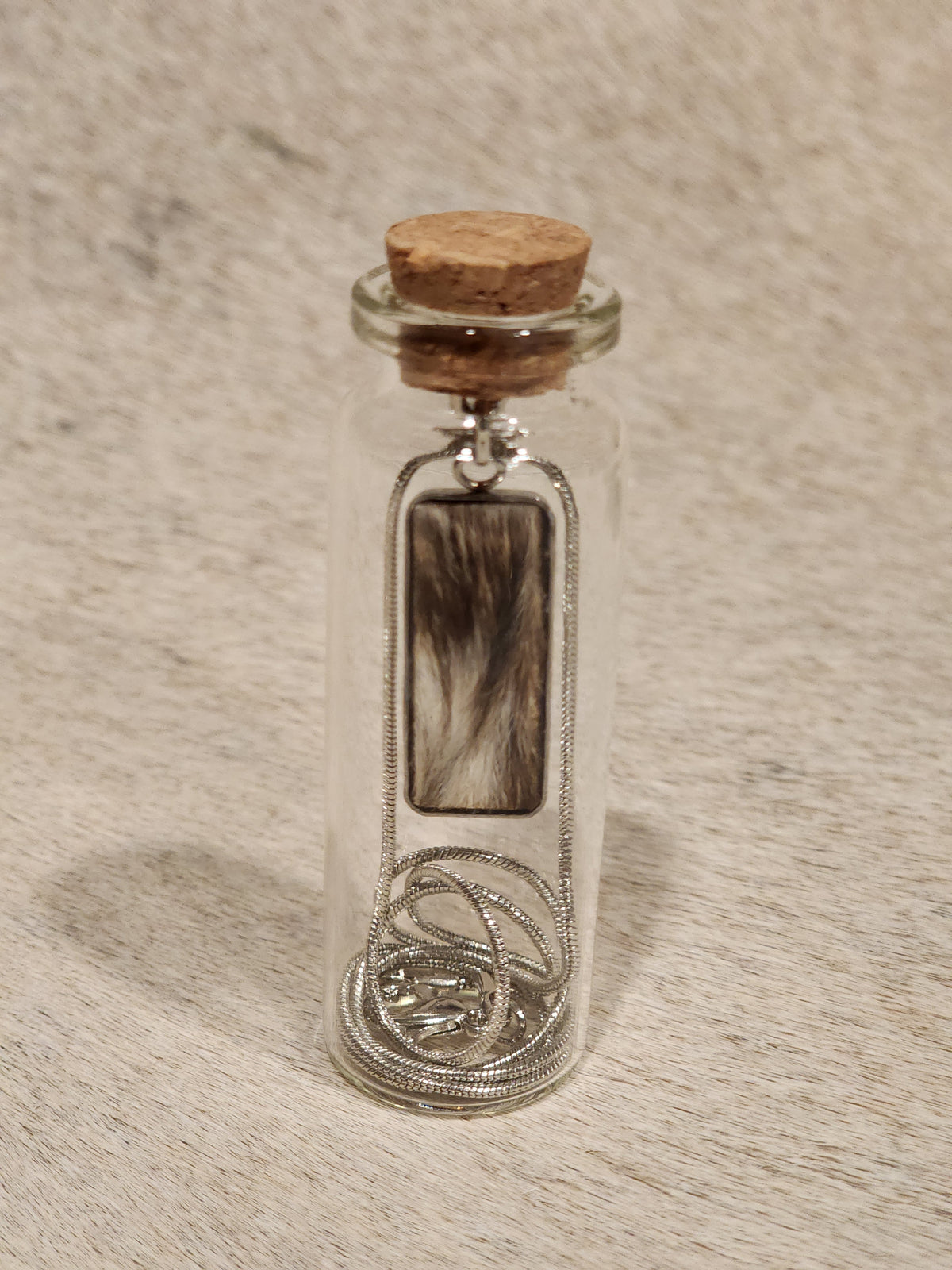 Necklace in a jar - Cowhide