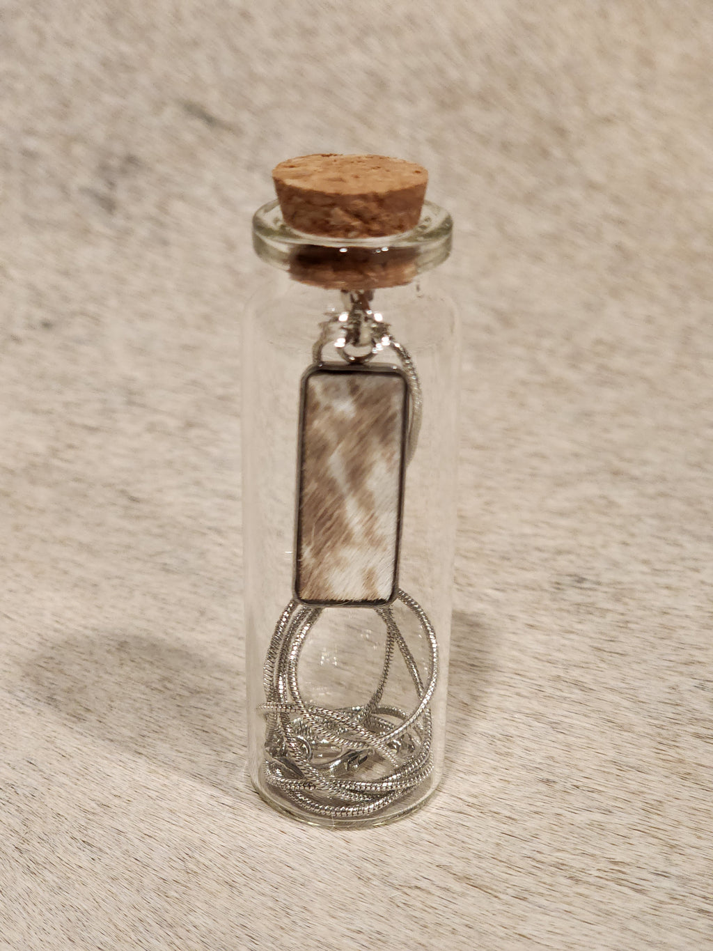 Necklace in a jar - Cowhide