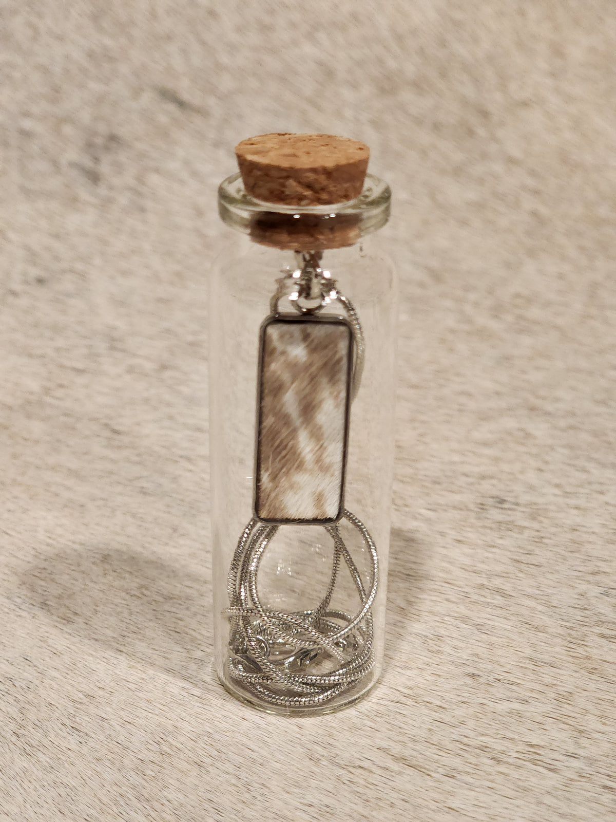 Necklace in a jar - Cowhide