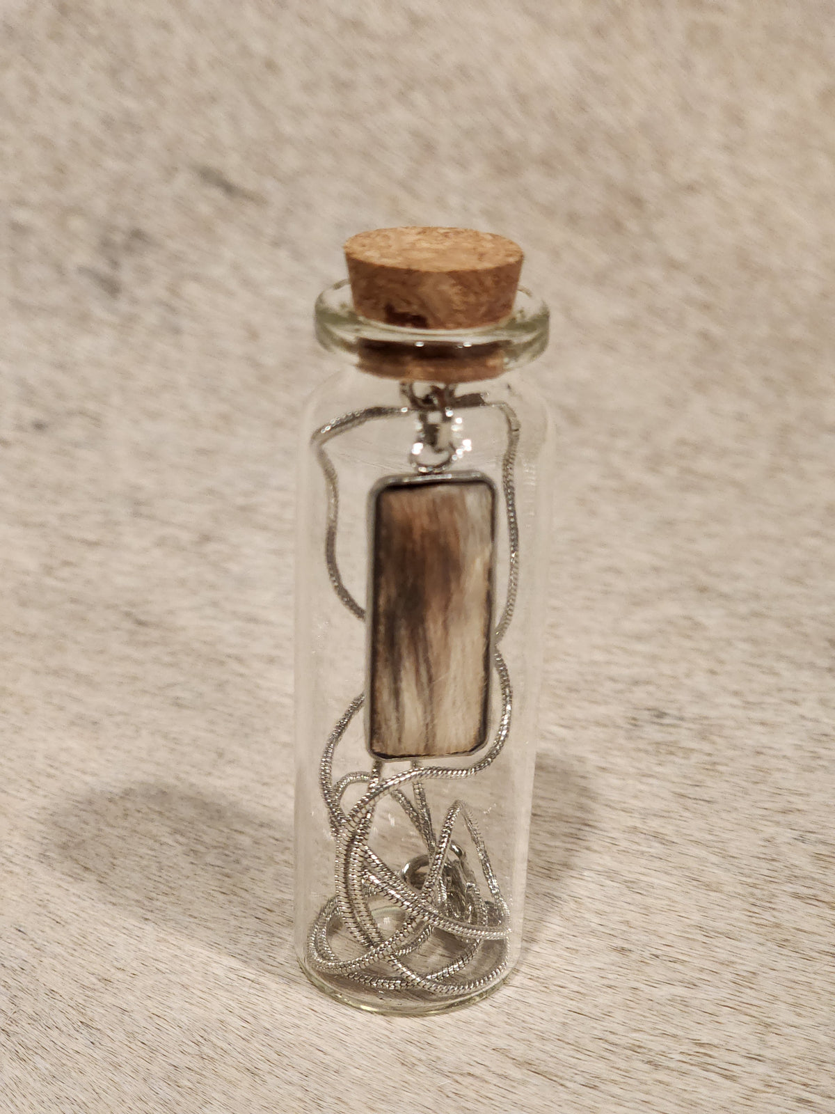 Necklace in a jar - Cowhide