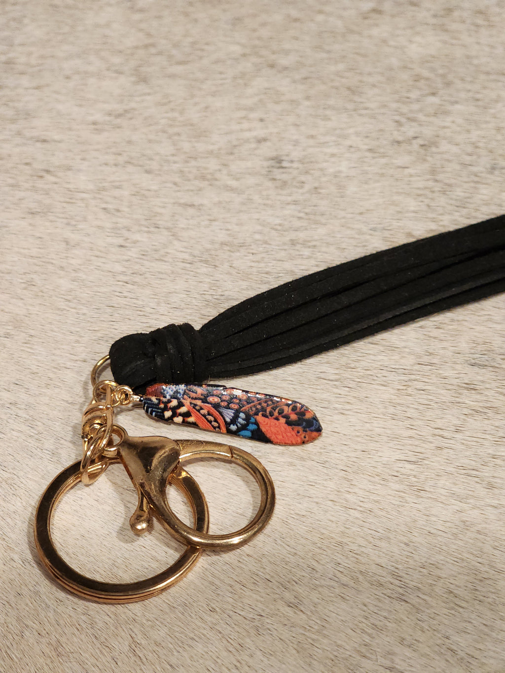 Keychain Long Tassel + Feather