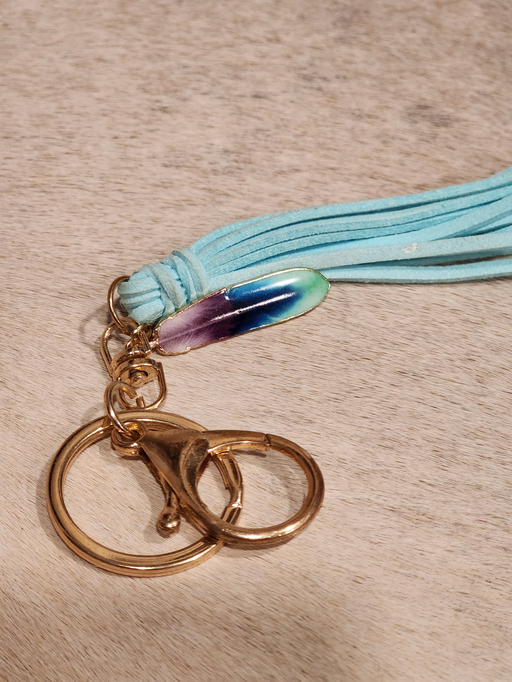 Keychain Long Tassel + Feather