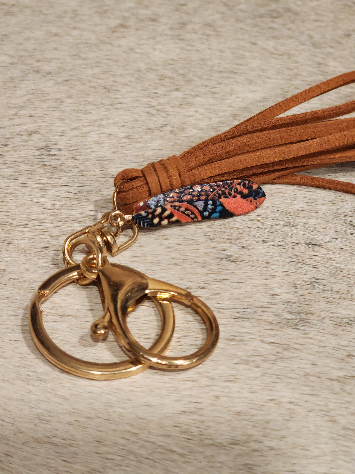Keychain Long Tassel + Feather