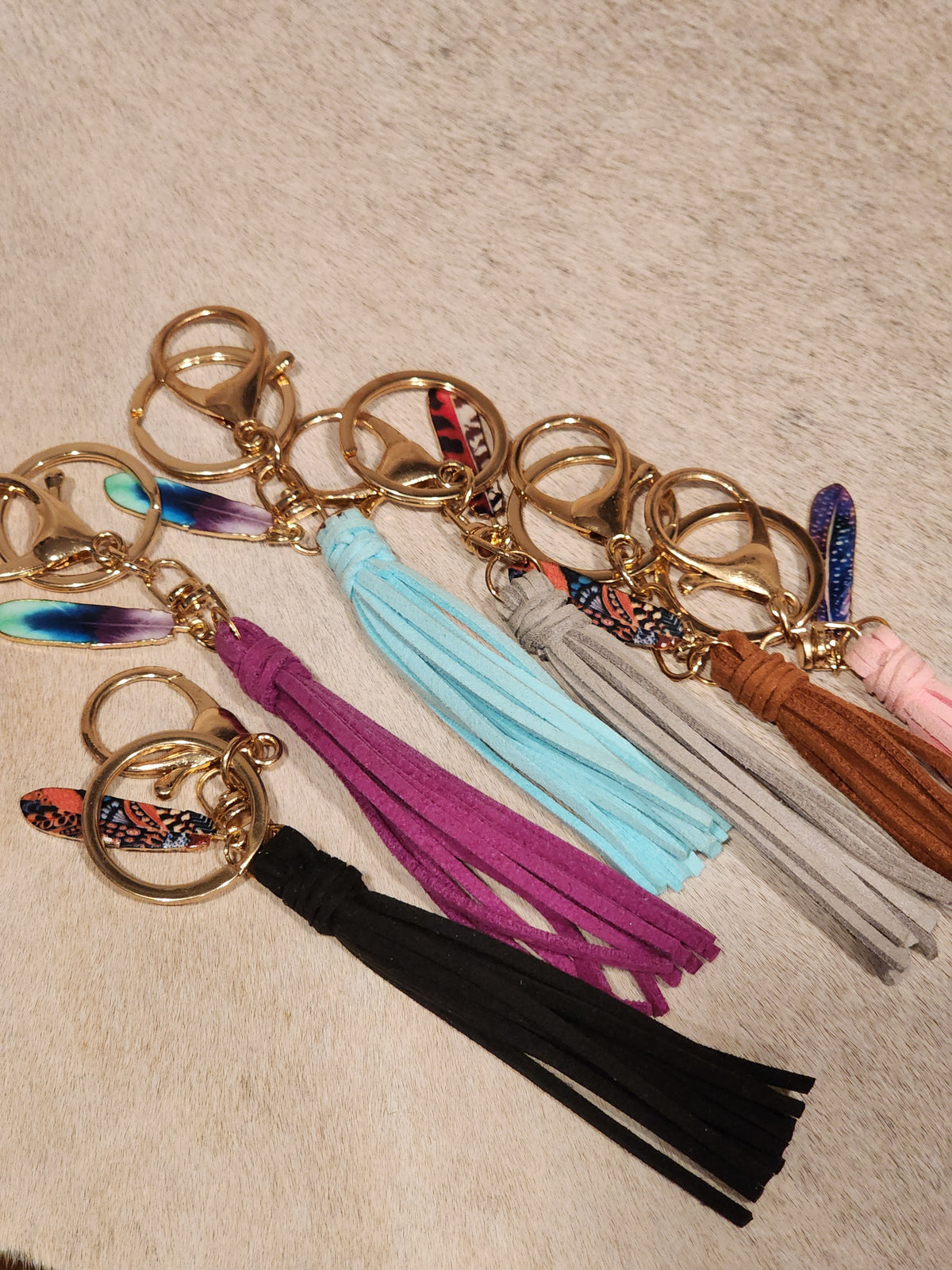Keychain Long Tassel + Feather