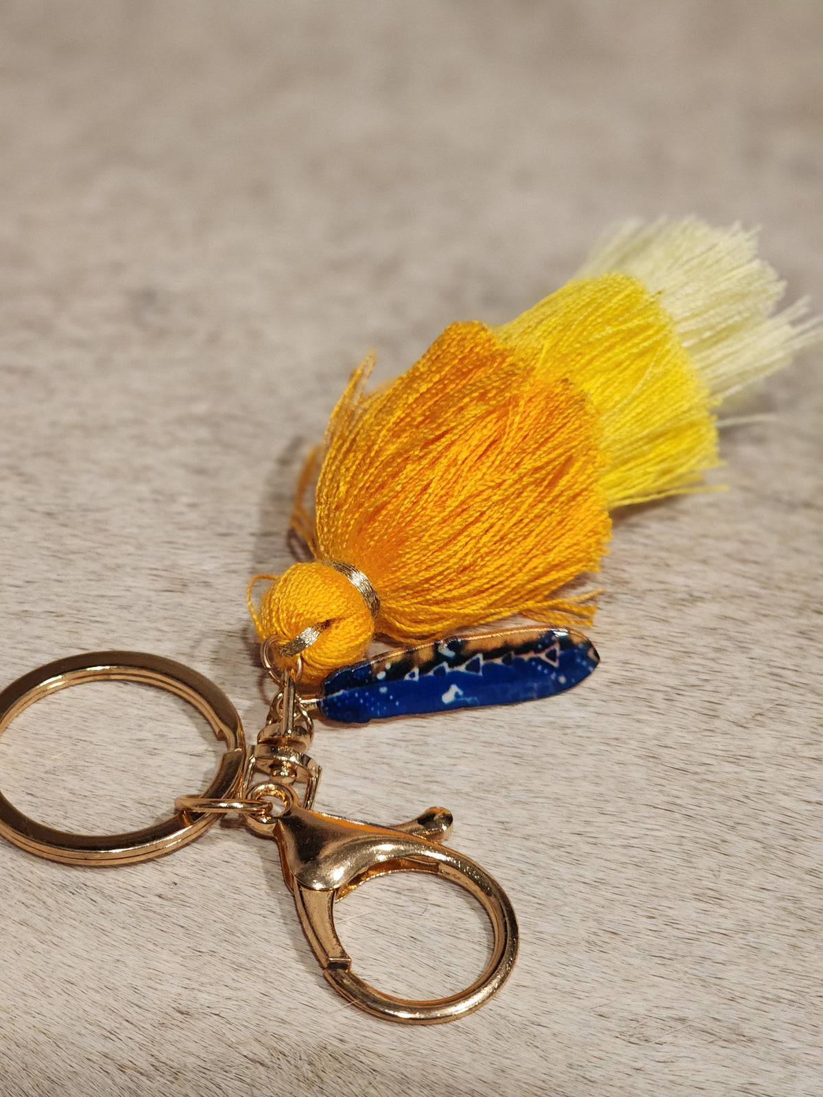 Keychain Layered Tassel + Feather