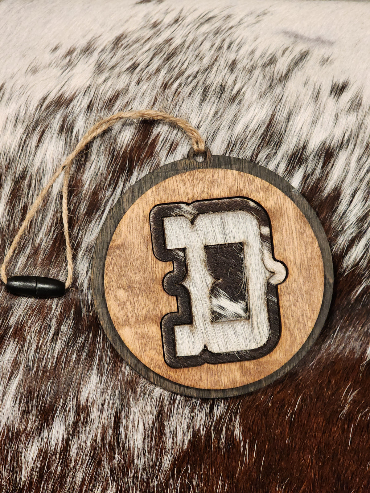 Car Charms - Cowhide & Wood