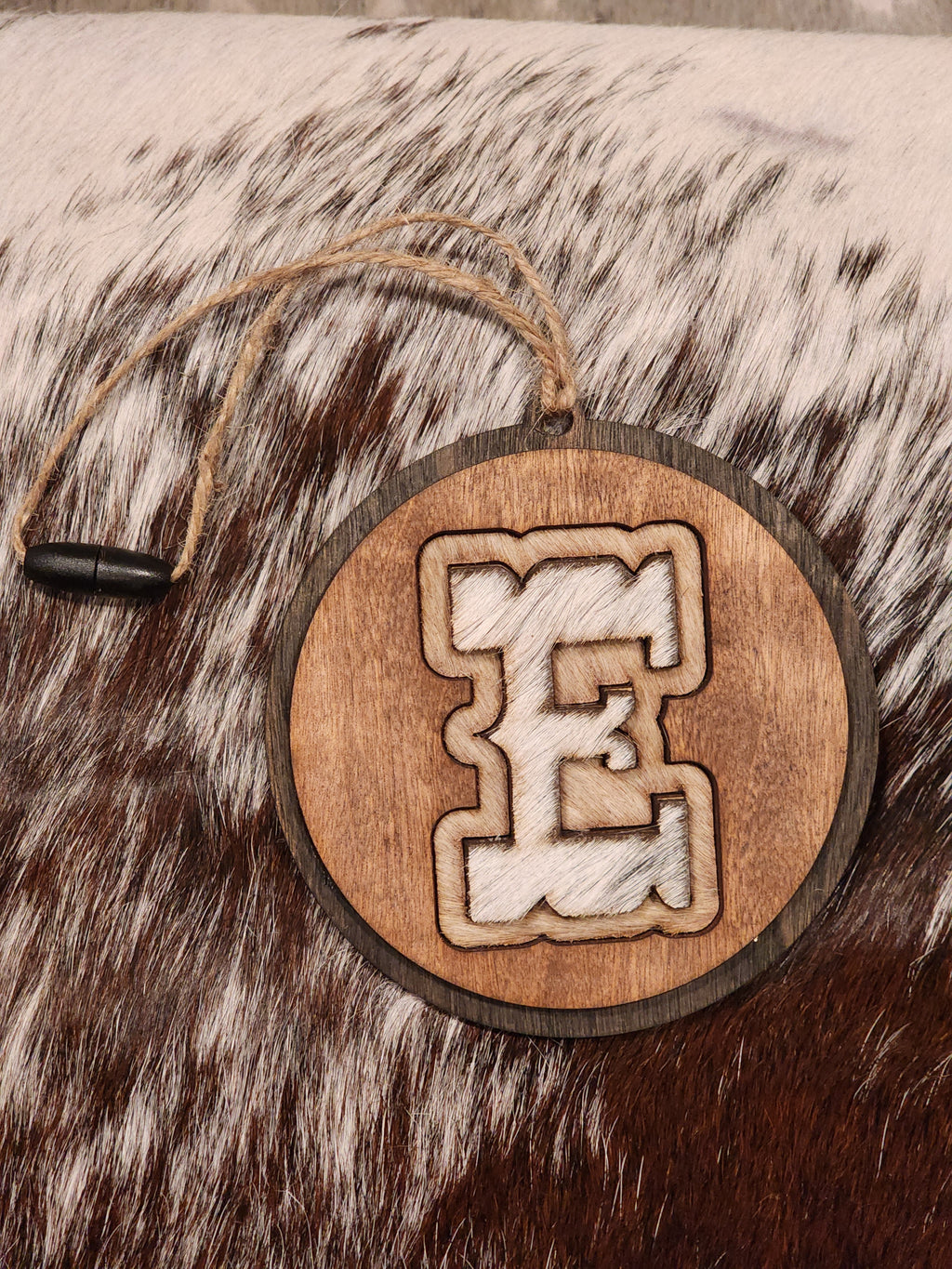 Car Charms - Cowhide & Wood