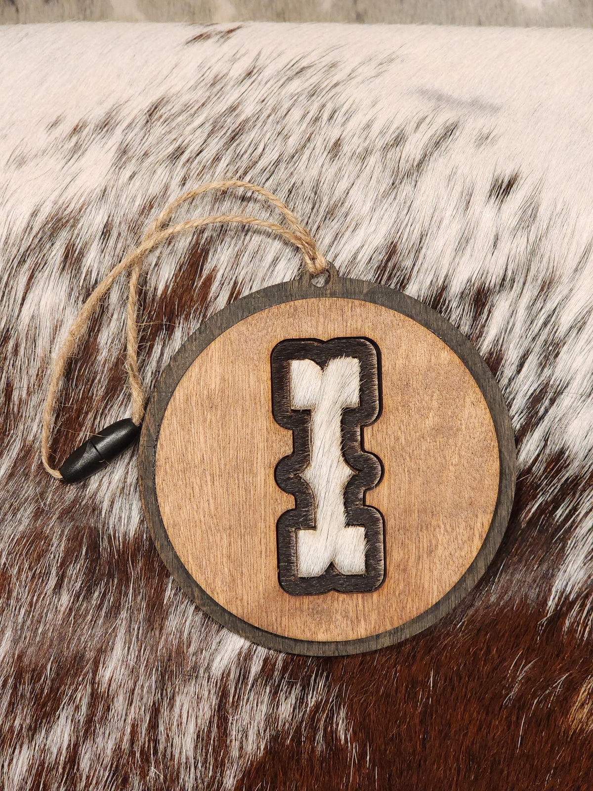 Car Charms - Cowhide & Wood