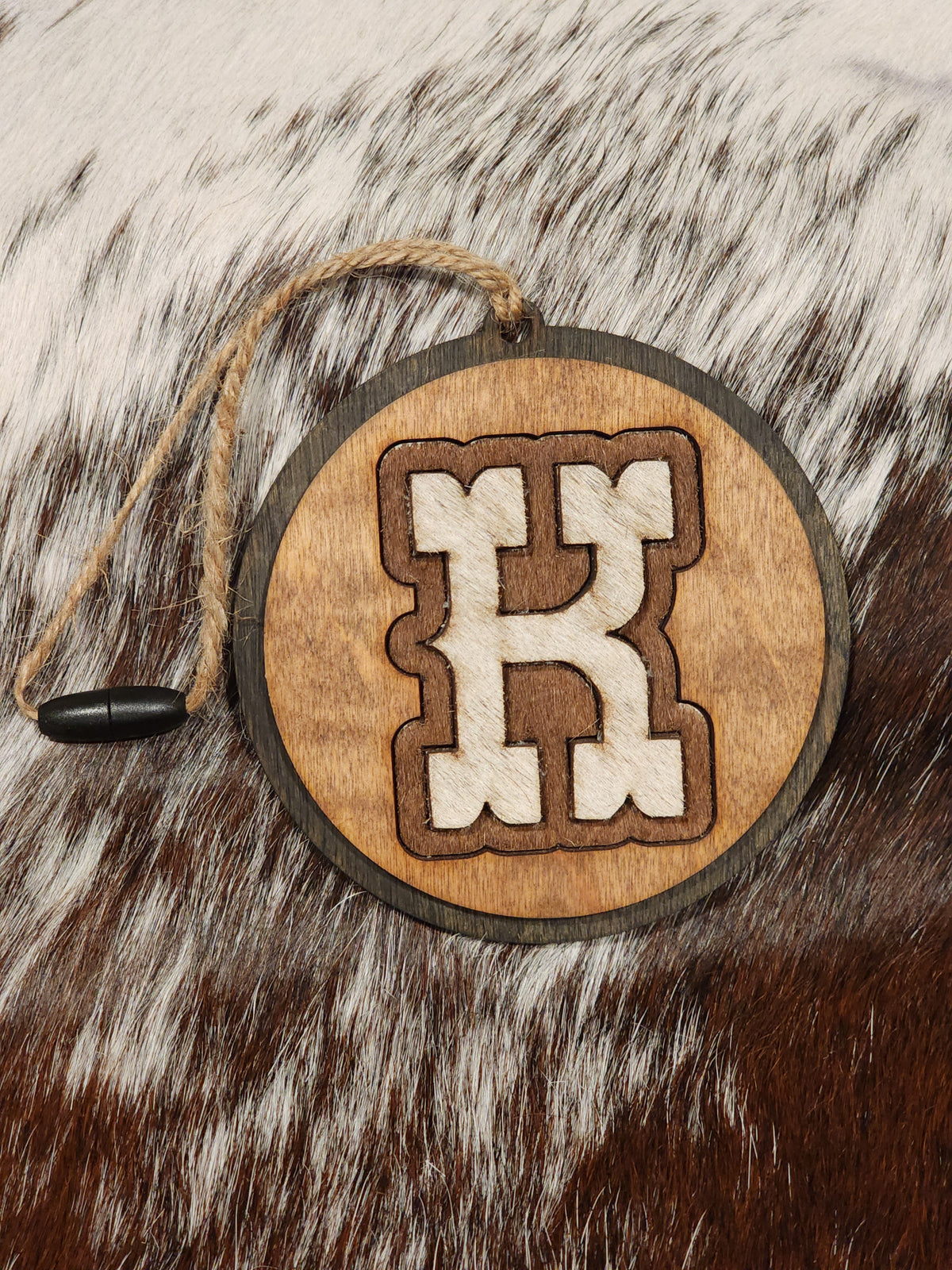 Car Charms - Cowhide & Wood
