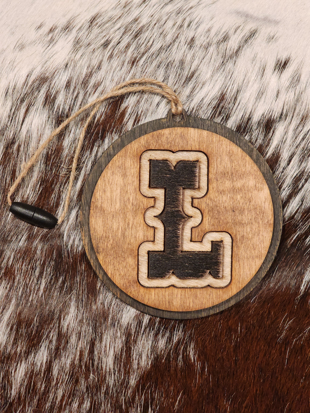Car Charms - Cowhide & Wood