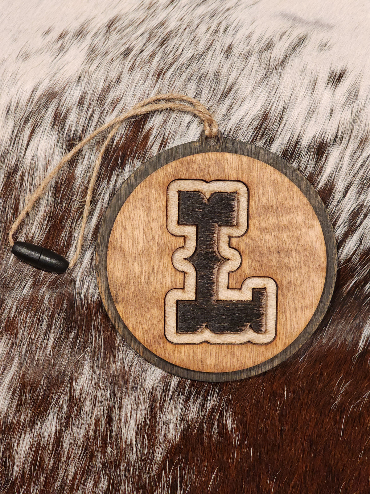 Car Charms - Cowhide & Wood