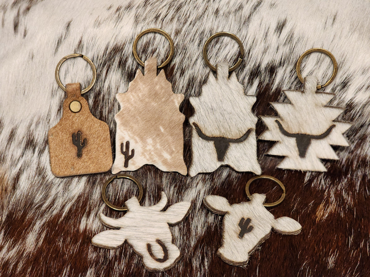 Cowhide keychain - Iron Branded