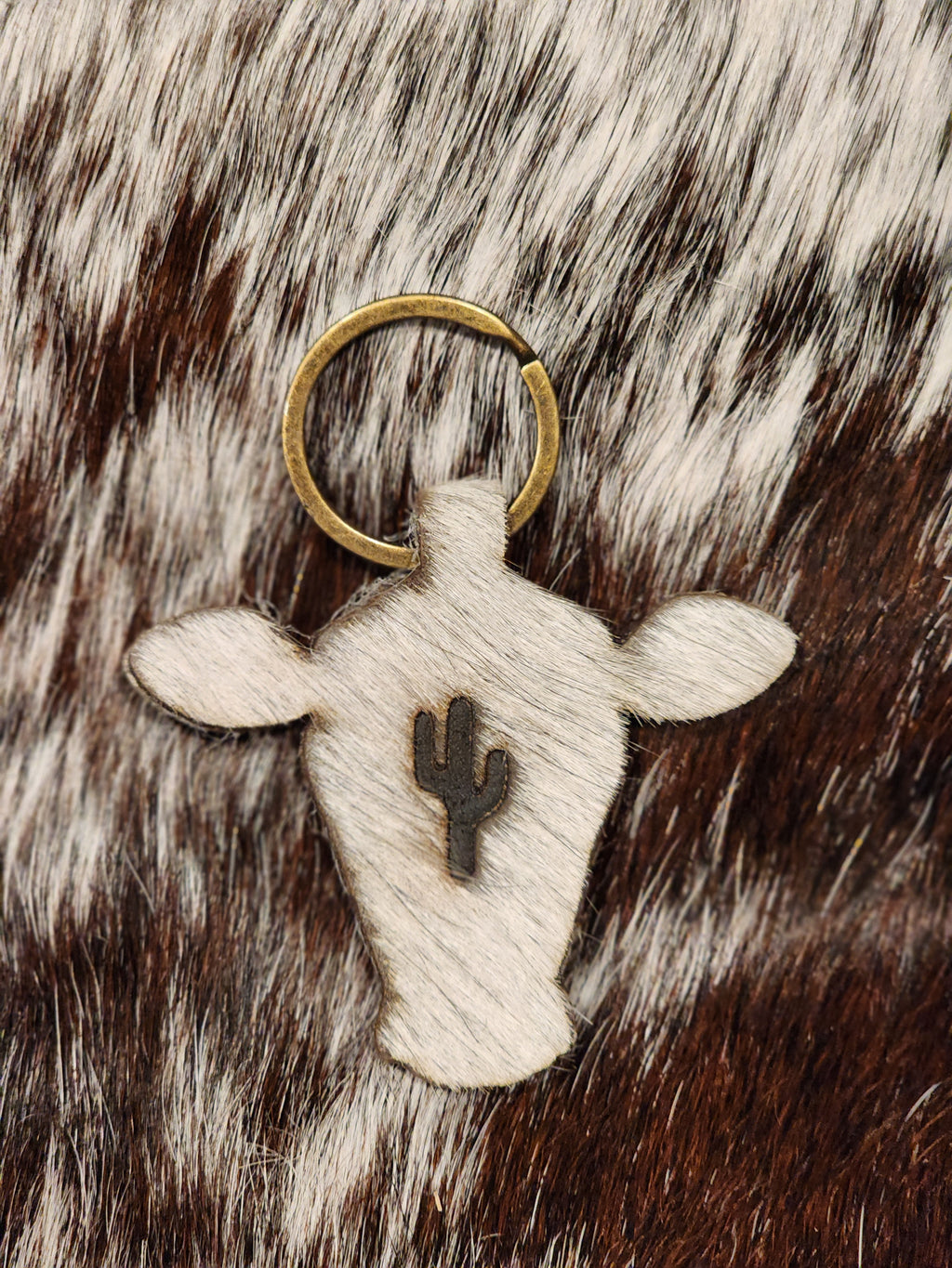 Cowhide keychain - Iron Branded