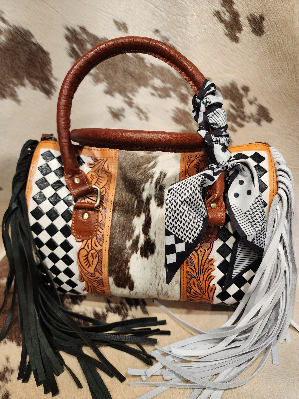 Speedy Bag Black/White/Brown