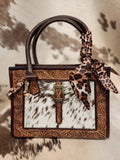 Cowhide Tooled Brown