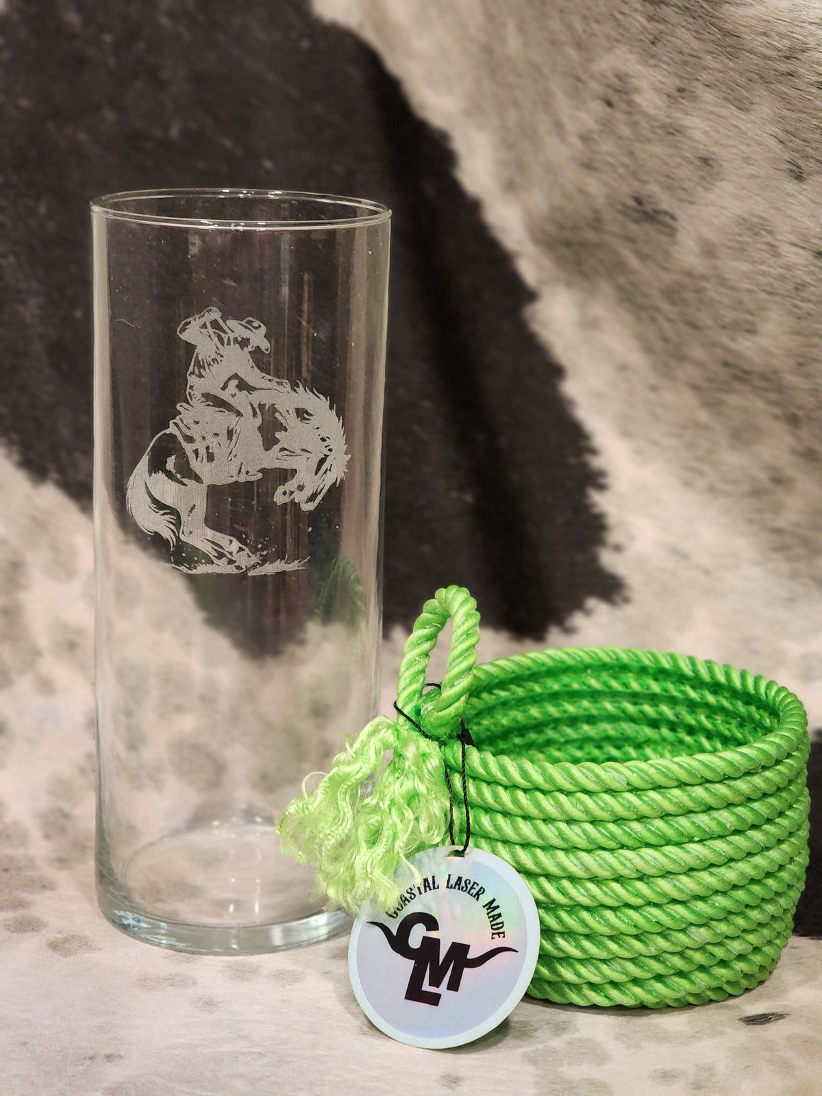 Lariat Rope + Engraved Vase